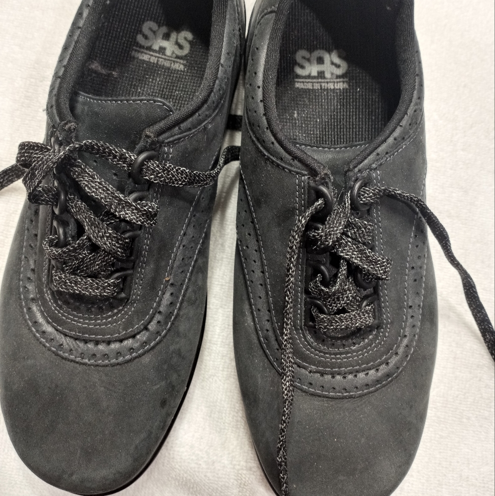 SAS Tie Up Black Suede Shoes] Womens Size 8M